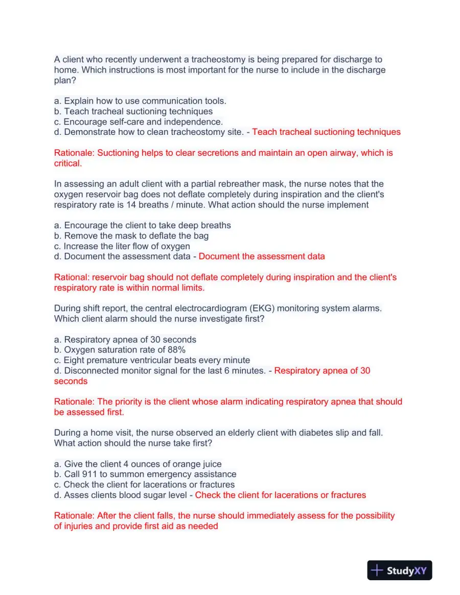 2023 HESI RN Pediatrics Exit Exam Test Bank With Answers (490 Solved Questions), page 4