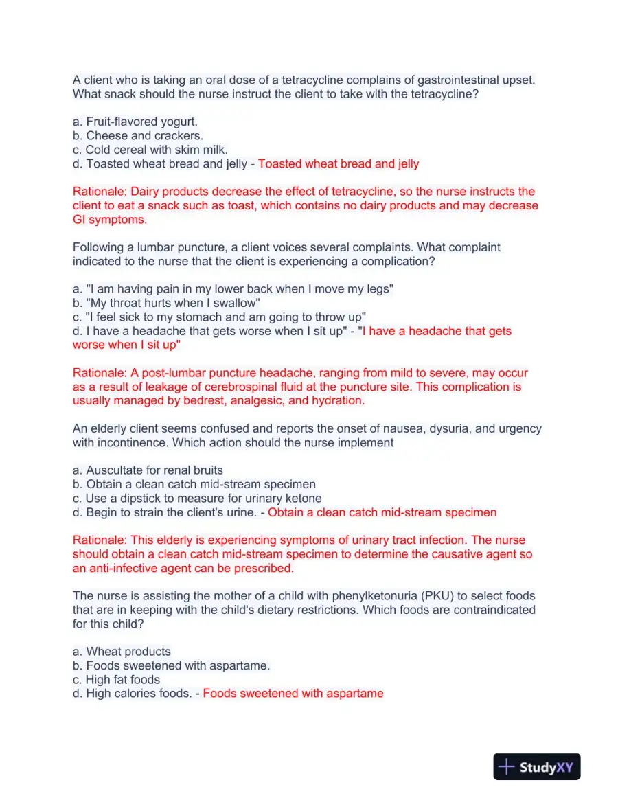 2023 HESI RN Pediatrics Exit Exam Test Bank With Answers (490 Solved Questions), page 6