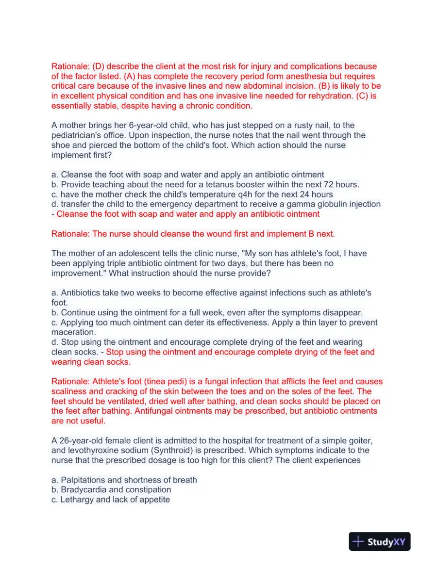 2023 HESI RN Pediatrics Exit Exam Test Bank With Answers (490 Solved Questions), page 8