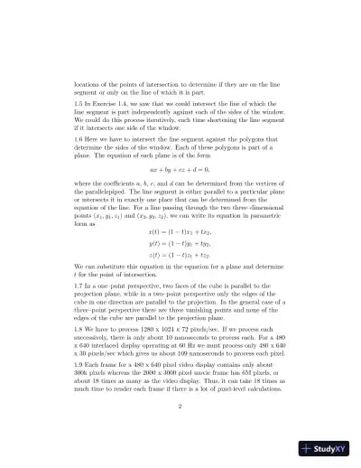 Solution Manual for Interactive Computer Graphics, 8th Edition - Page 3 preview image