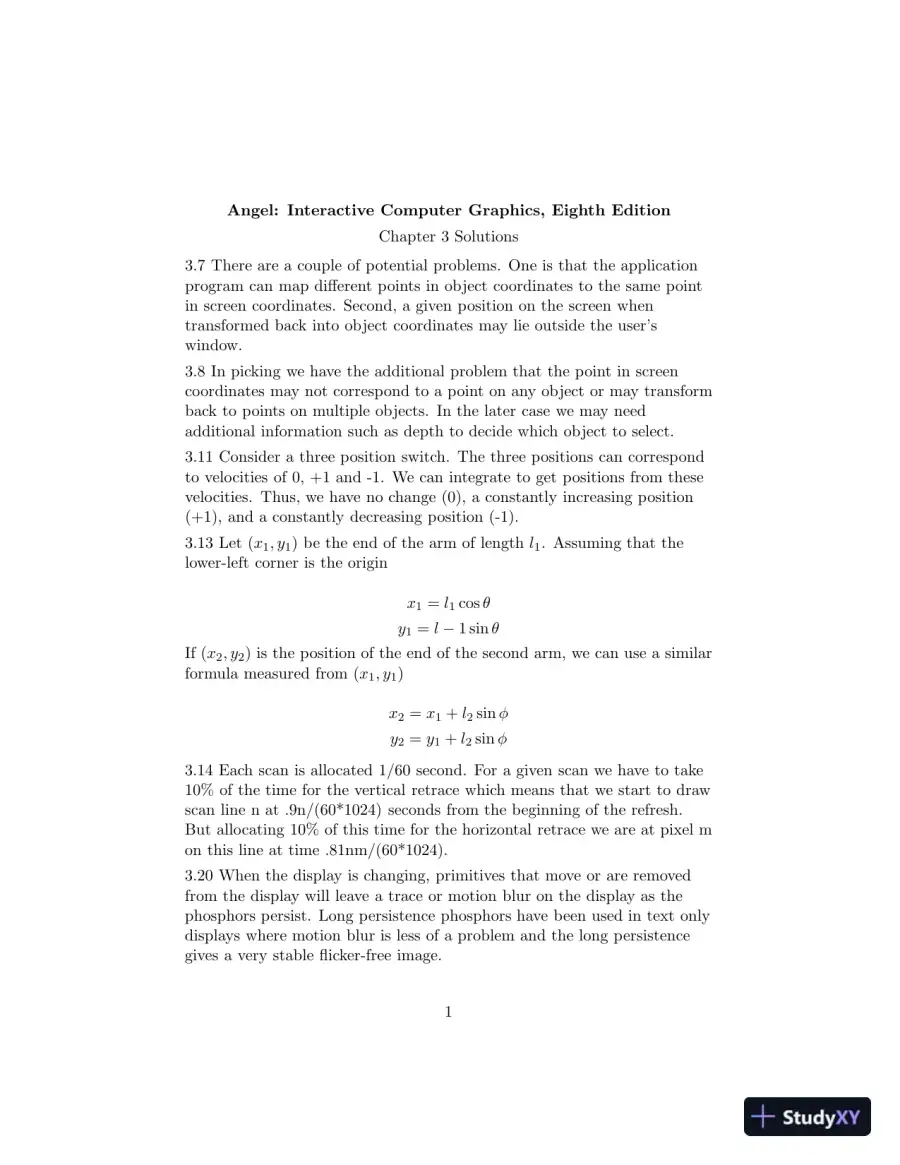 Solution Manual for Interactive Computer Graphics, 8th Edition, page 8
