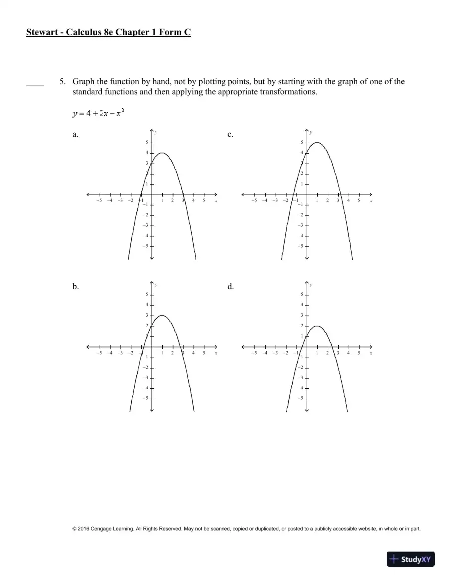 Single Variable Calculus, 8th Edition Test Bank, page 15