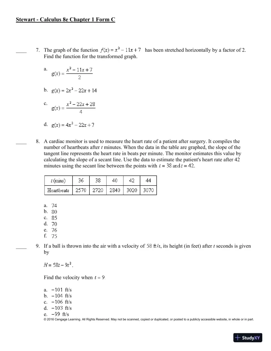Single Variable Calculus, 8th Edition Test Bank, page 17