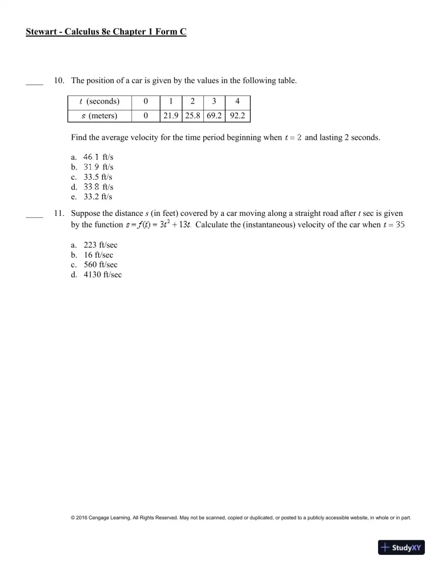 Single Variable Calculus, 8th Edition Test Bank, page 18