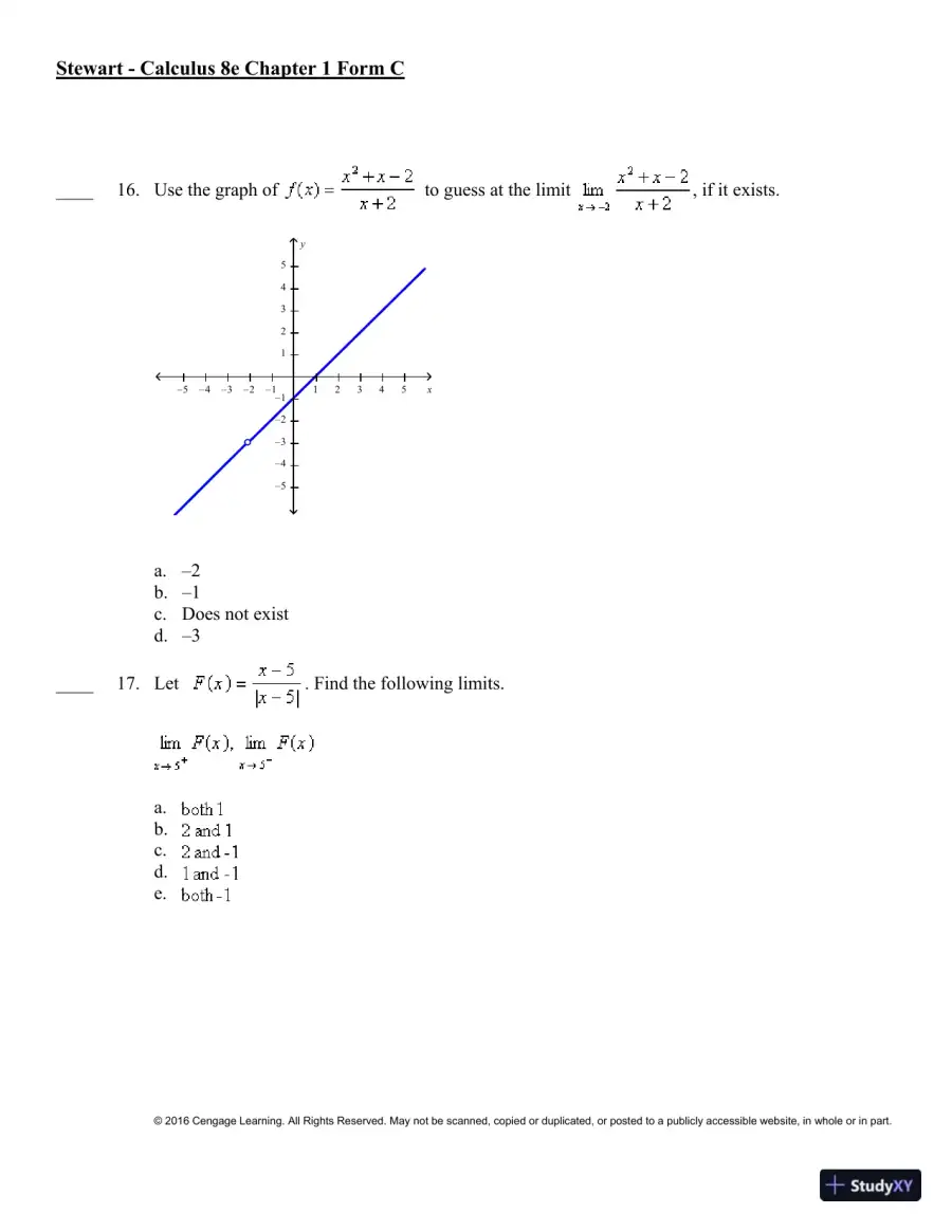 Single Variable Calculus, 8th Edition Test Bank, page 21