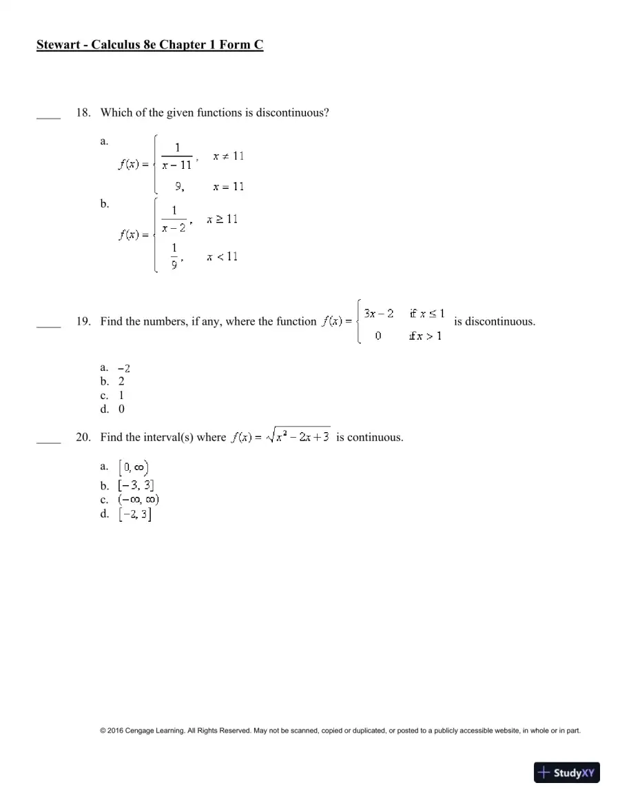 Single Variable Calculus, 8th Edition Test Bank, page 22