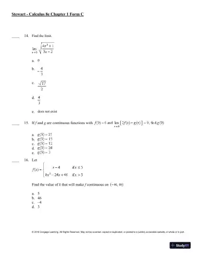 Single Variable Calculus, 8th Edition Test Bank - Page 30 preview image