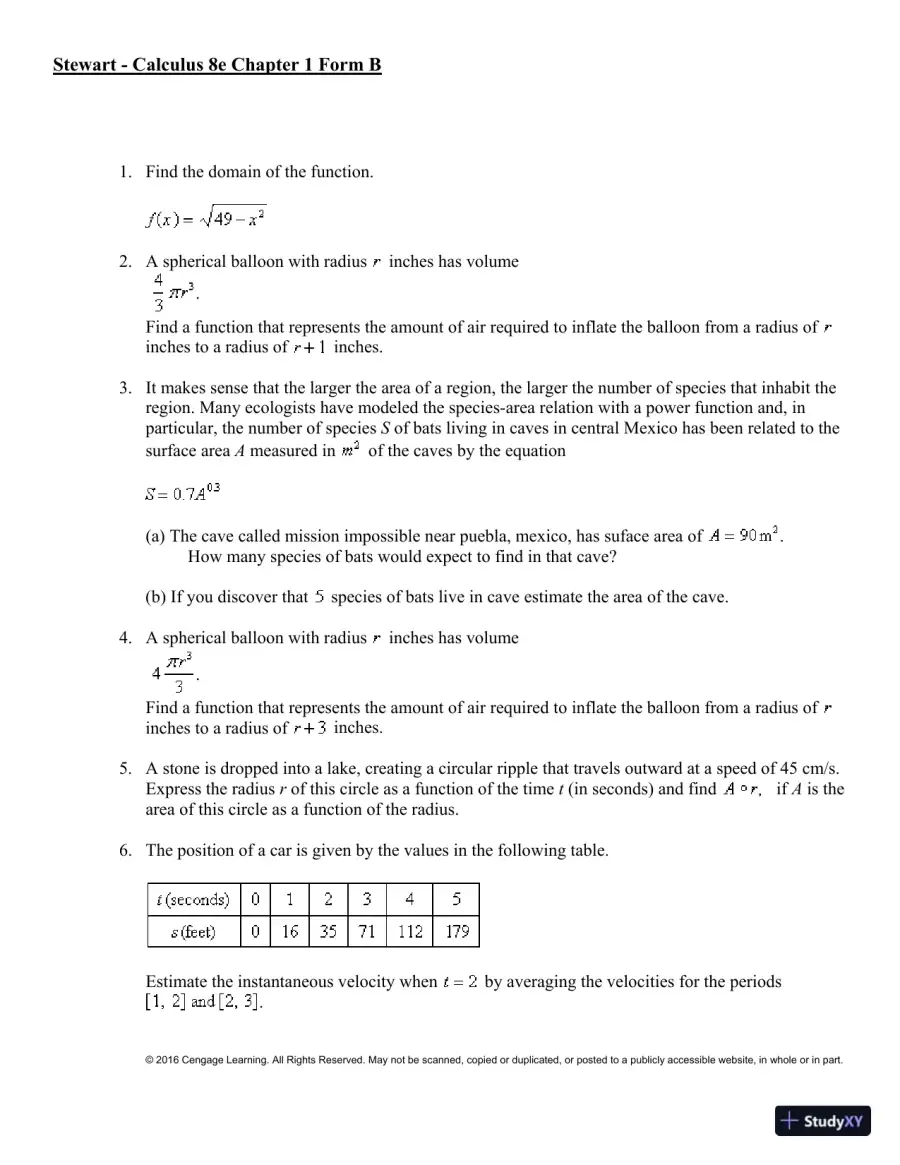 Single Variable Calculus, 8th Edition Test Bank, page 7