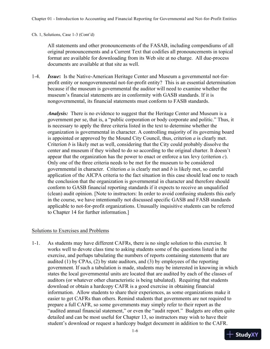 Solution Manual for Accounting for Governmental and Nonprofit Entities, 15th edition, page 7