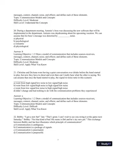 Test Bank for Essentials of Human Communication, 9th Edition - Page 10 preview image