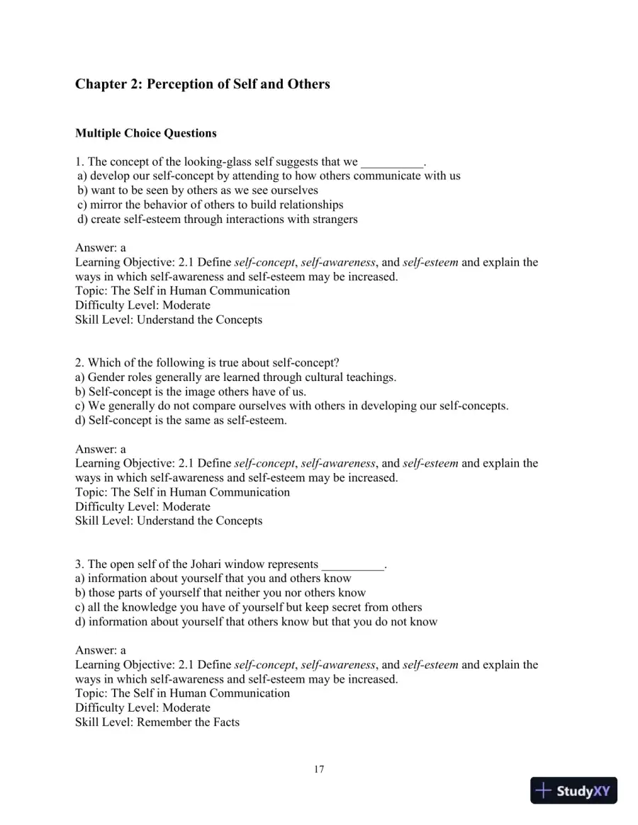 Test Bank for Essentials of Human Communication, 9th Edition, page 20