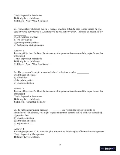 Test Bank for Essentials of Human Communication, 9th Edition - Page 27 preview image