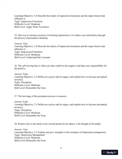 Test Bank for Essentials of Human Communication, 9th Edition - Page 30 preview image