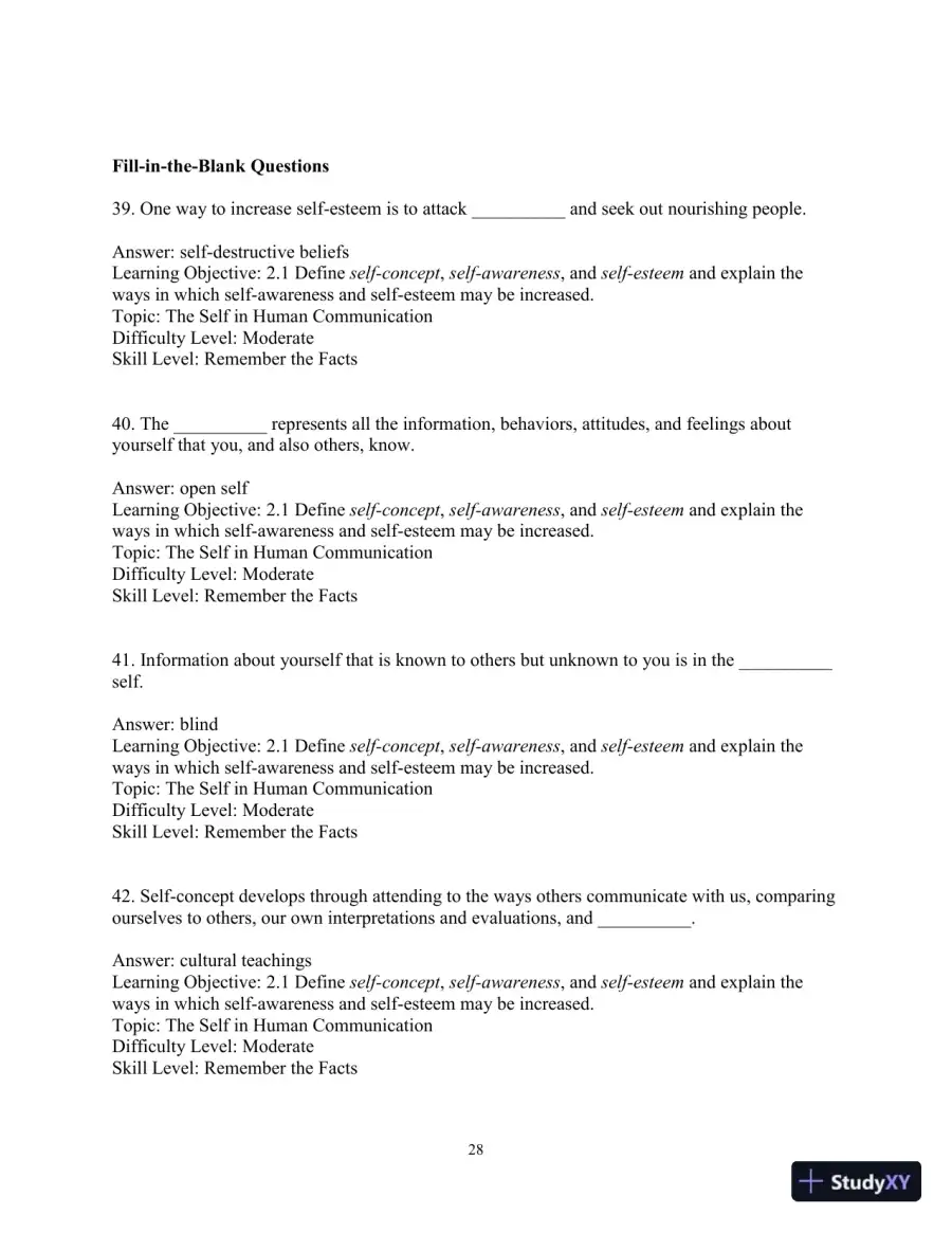 Test Bank for Essentials of Human Communication, 9th Edition, page 31