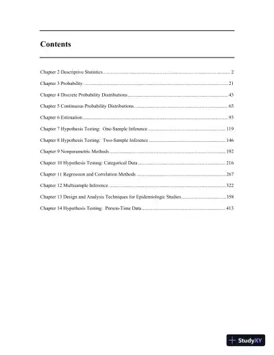 Solution Manual for Fundamentals of Biostatistics, 8th Edition - Page 3 preview image