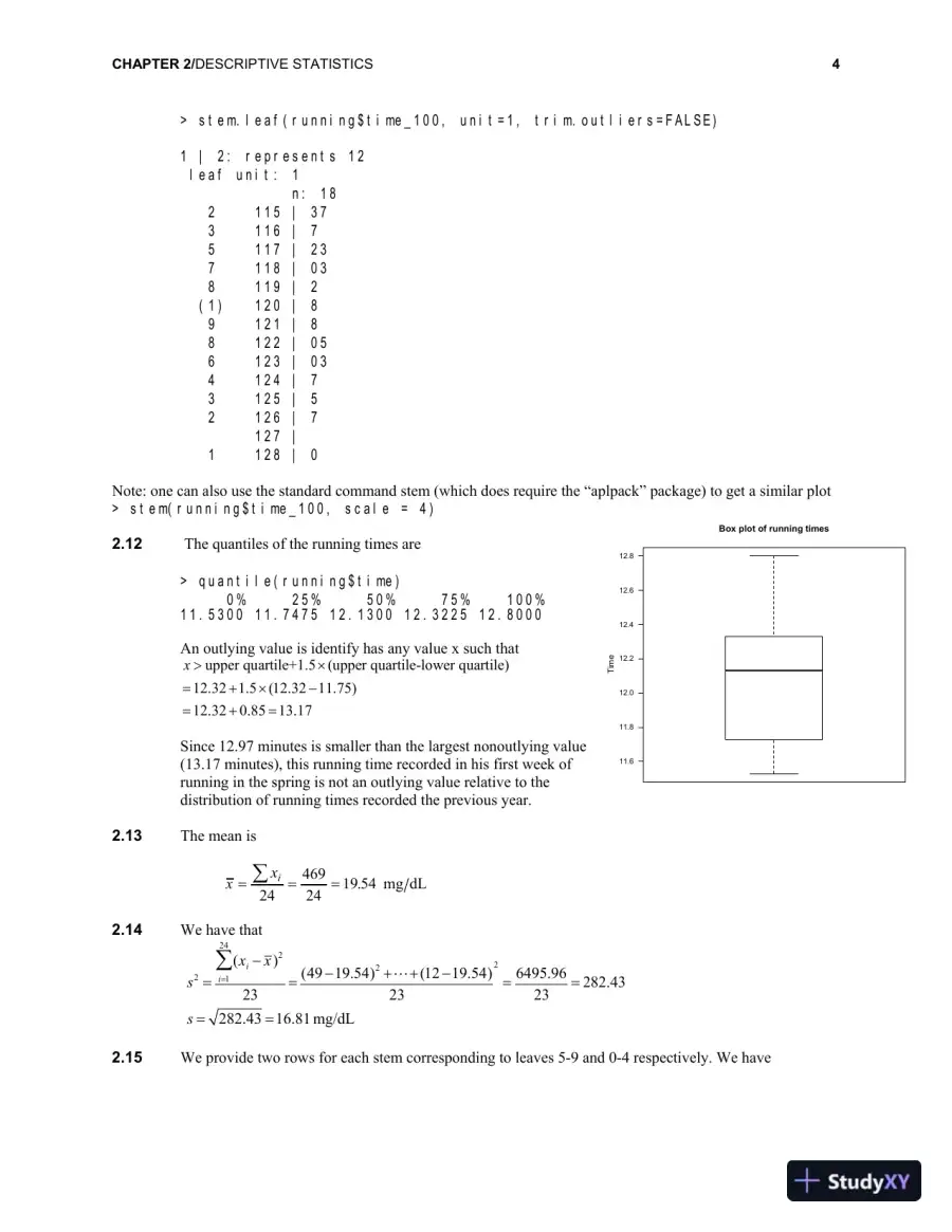 Solution Manual for Fundamentals of Biostatistics, 8th Edition, page 6
