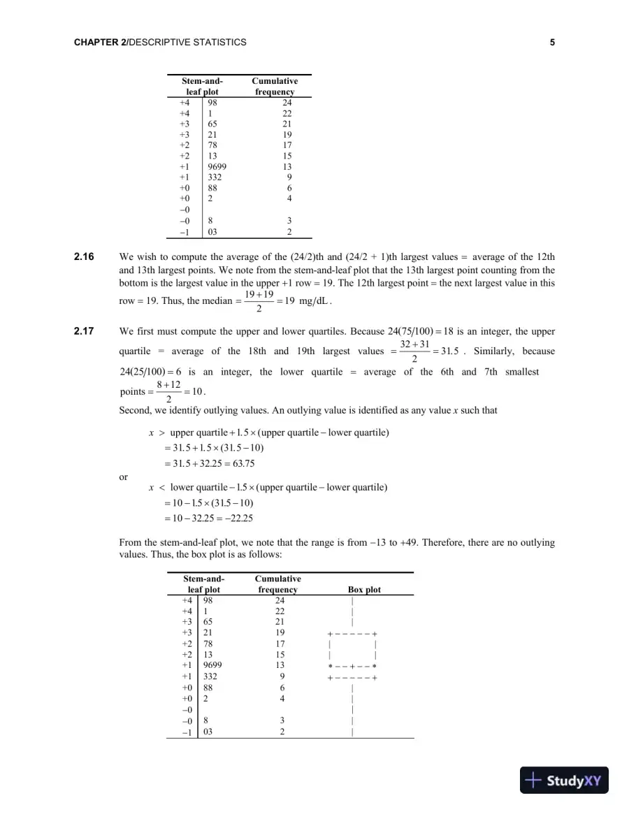 Solution Manual for Fundamentals of Biostatistics, 8th Edition, page 7