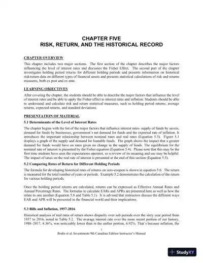 Revision Notes for Investments , Ninth Canadian Edition - Page 14 preview image