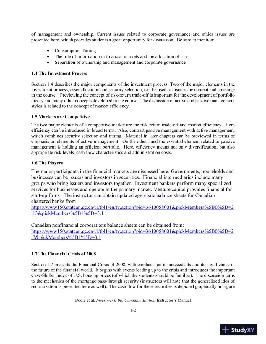 Revision Notes for Investments , Ninth Canadian Edition, page 3