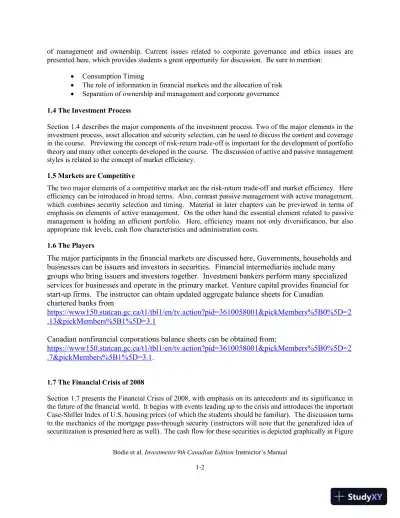 Revision Notes for Investments , Ninth Canadian Edition - Page 3 preview image