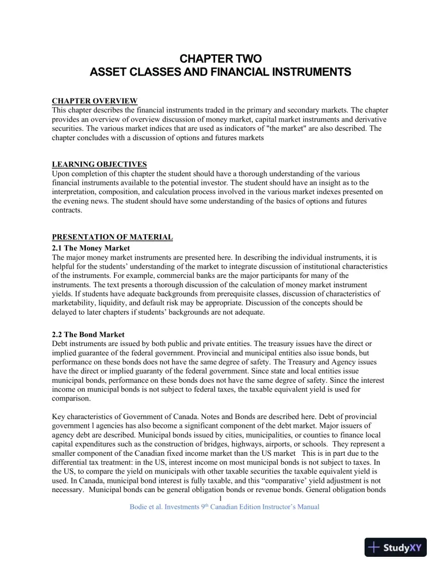 Revision Notes for Investments , Ninth Canadian Edition, page 5