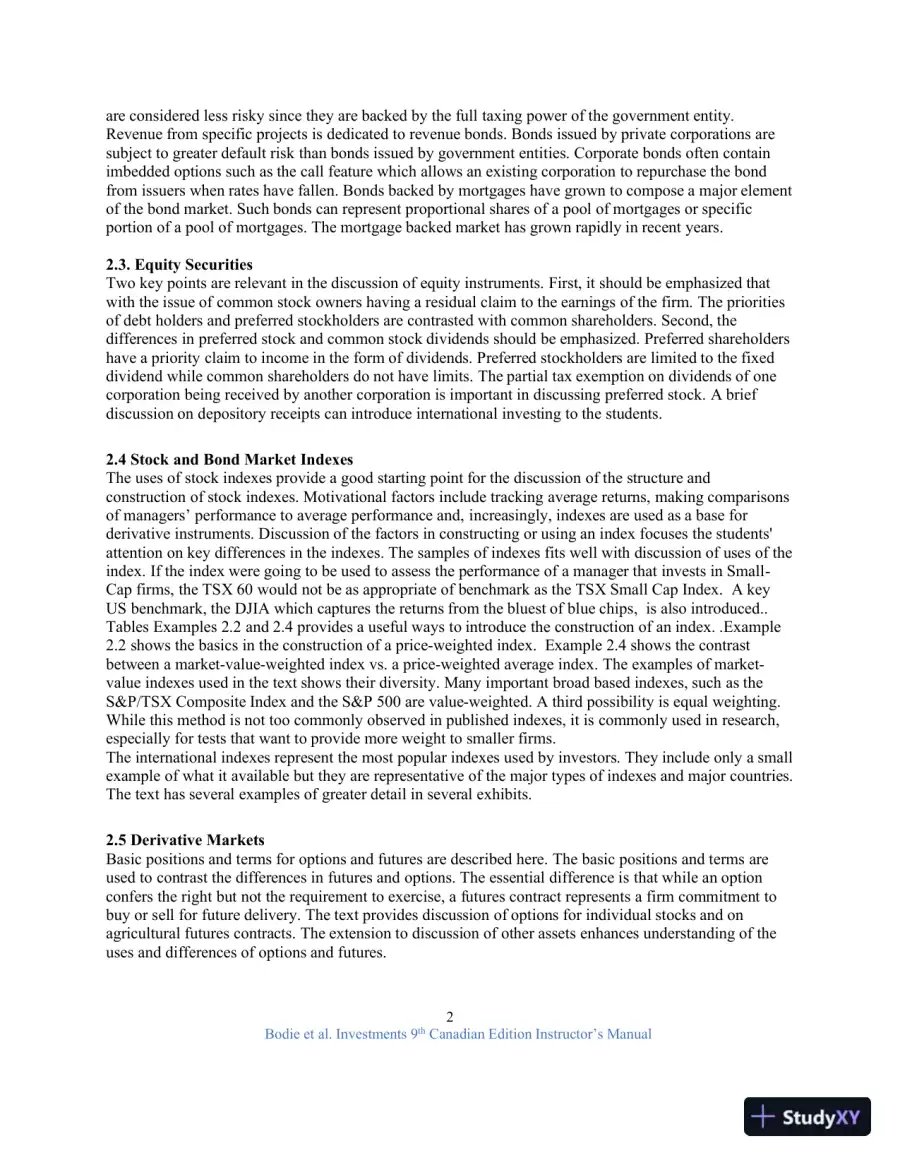 Revision Notes for Investments , Ninth Canadian Edition, page 6