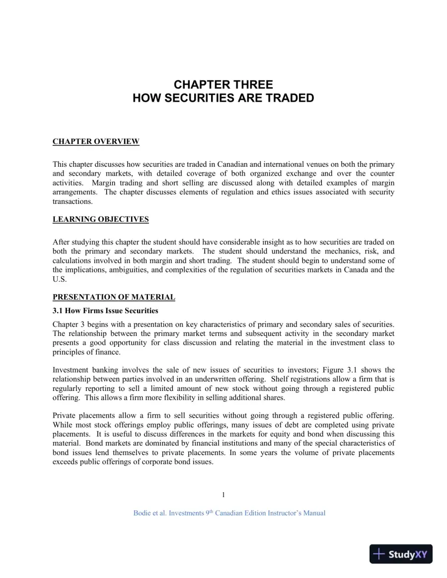 Revision Notes for Investments , Ninth Canadian Edition, page 7