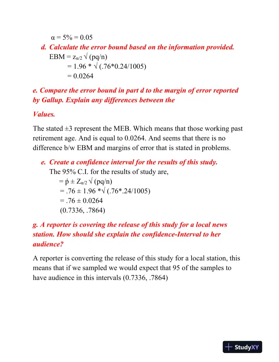 Confidence Intervals: Calculations and Applications in Statistical Inference, page 10