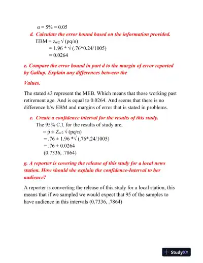 Confidence Intervals: Calculations and Applications in Statistical Inference - Page 10 preview image