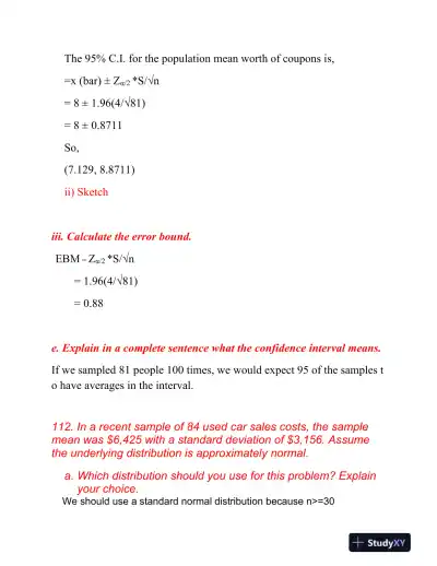 Confidence Intervals: Calculations and Applications in Statistical Inference - Page 6 preview image