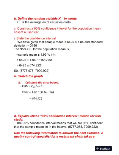 Confidence Intervals: Calculations and Applications in Statistical Inference - Page 7 preview image