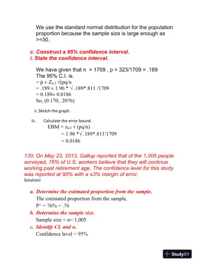 Confidence Intervals: Calculations and Applications in Statistical Inference - Page 9 preview image