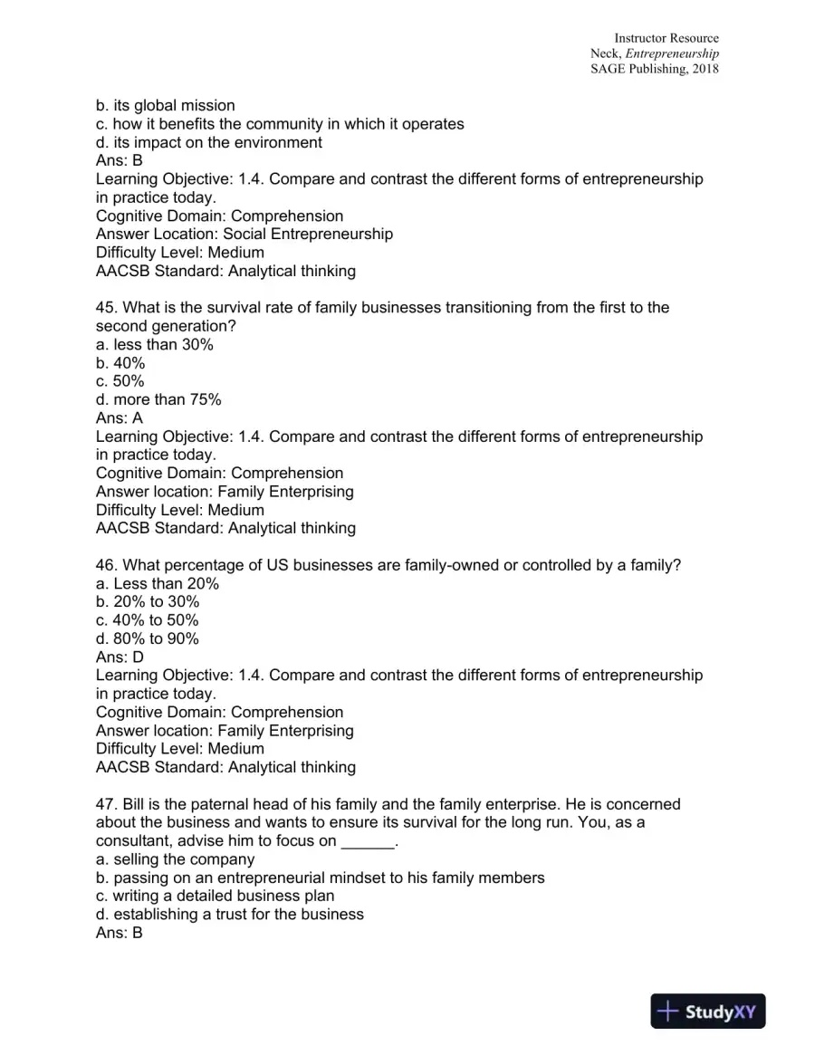 Entrepreneurship: The Practice and Mindset 1st Edition Test Bank, page 15