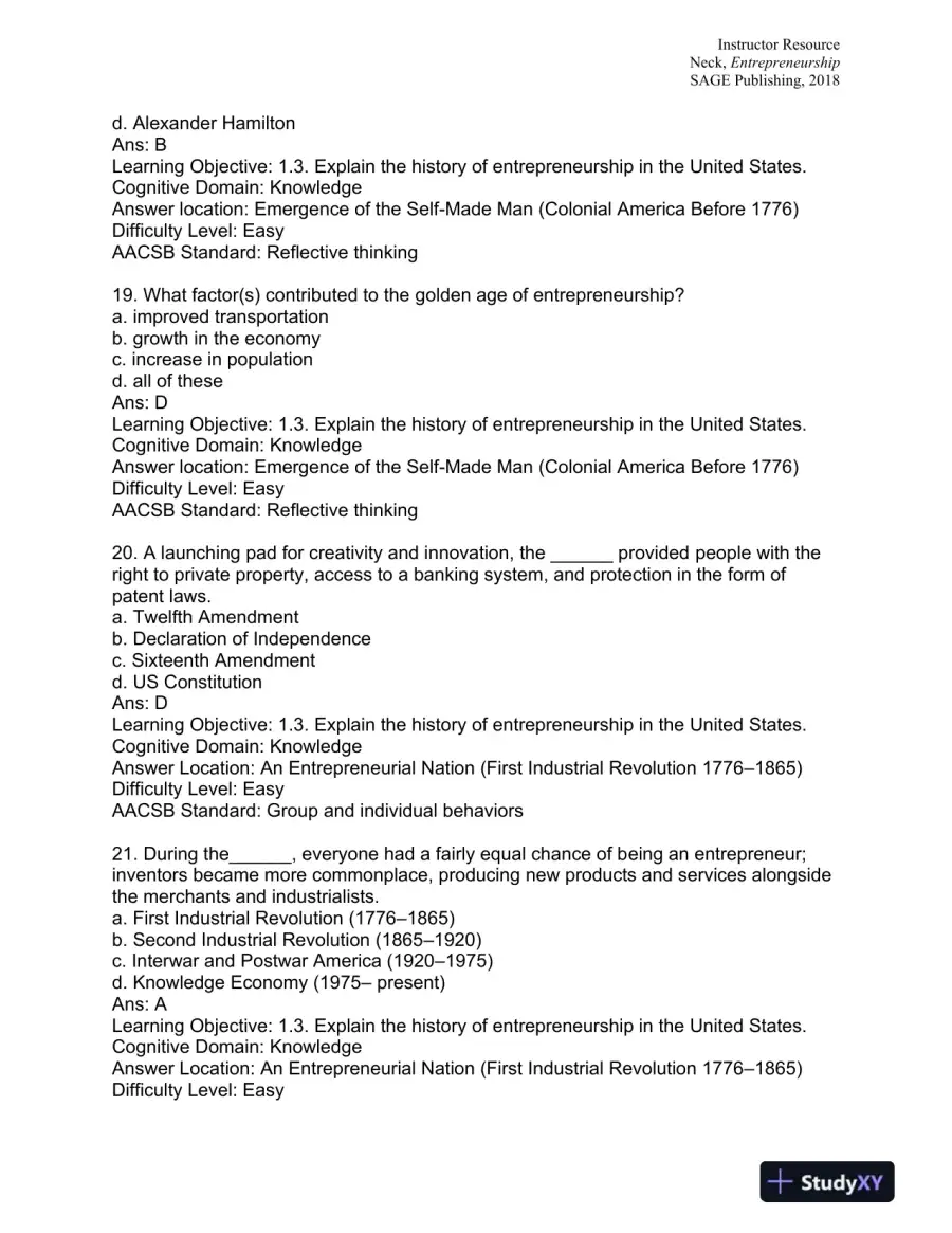 Entrepreneurship: The Practice and Mindset 1st Edition Test Bank, page 7
