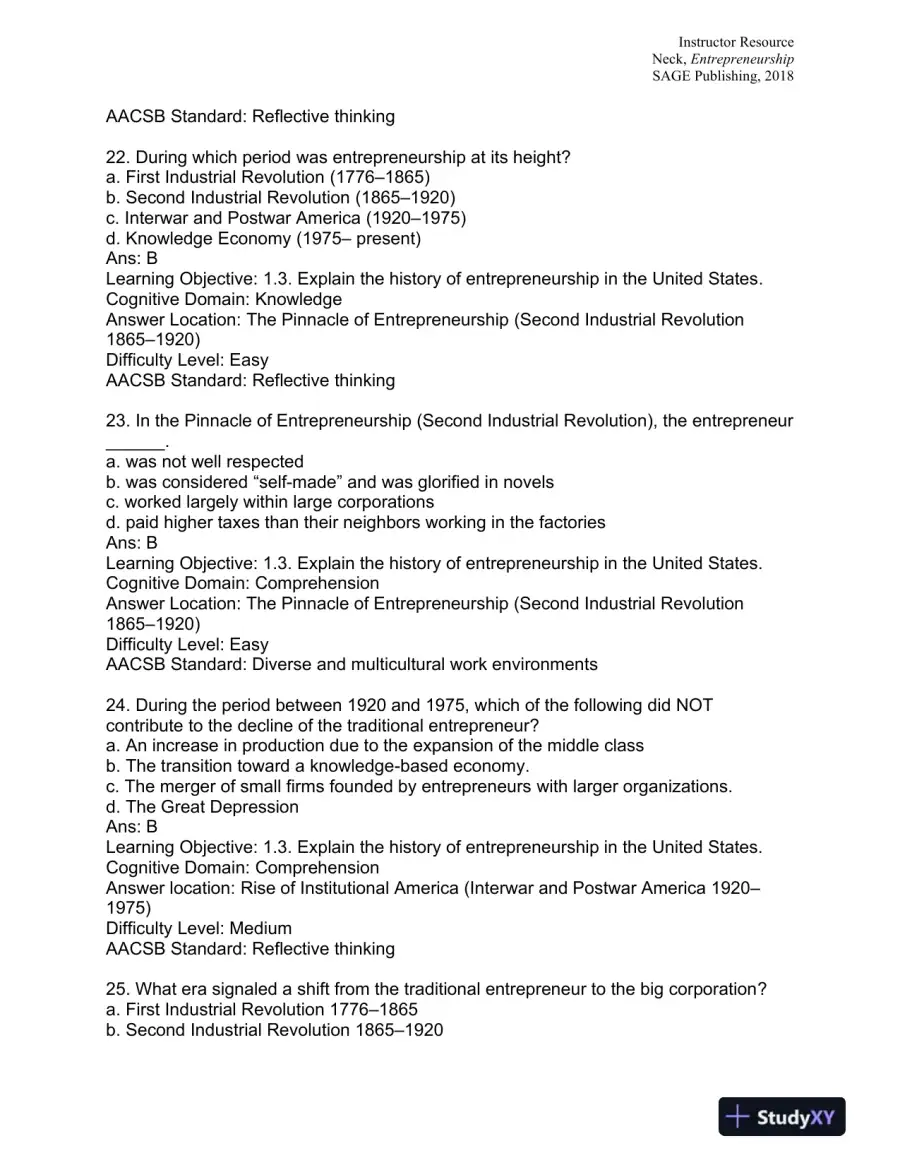 Entrepreneurship: The Practice and Mindset 1st Edition Test Bank, page 8