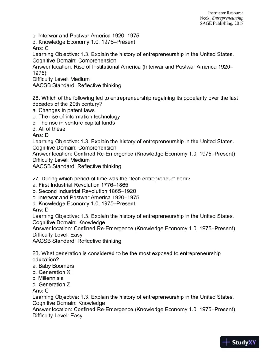 Entrepreneurship: The Practice and Mindset 1st Edition Test Bank, page 9