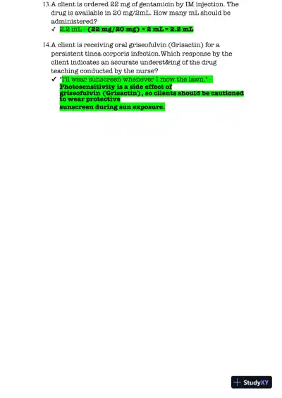 NR293 Chamberlain College of Nursing Advanced Pharmacology Practice Exam With Answers (125 Solved Questions) - Page 6 preview image