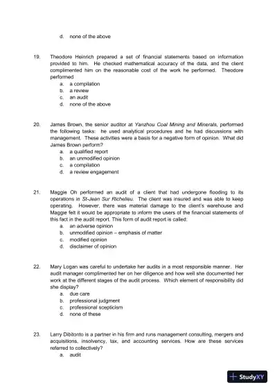 Auditing : A Practical Approach, Canadian Edition Test Bank - Page 10 preview image