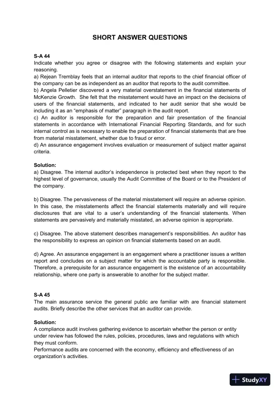 Auditing : A Practical Approach, Canadian Edition Test Bank, page 16