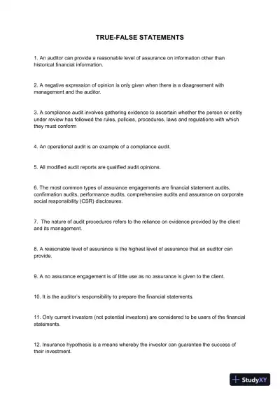 Auditing : A Practical Approach, Canadian Edition Test Bank - Page 6 preview image