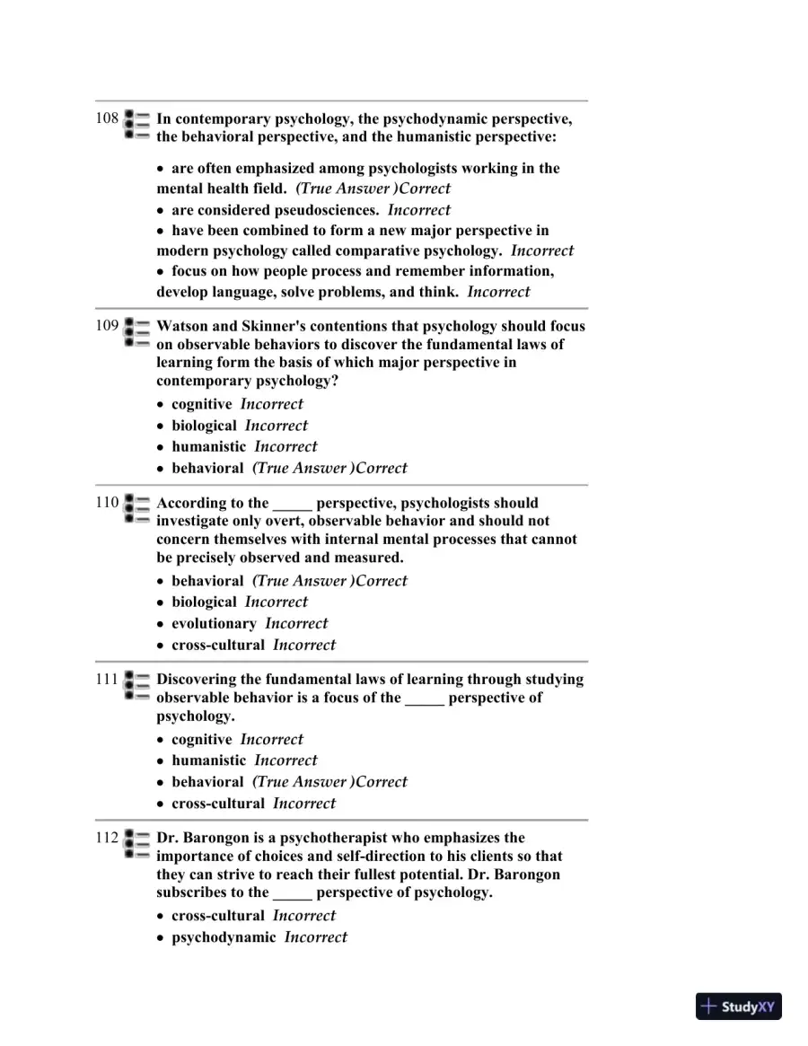 Test Bank for Psychology, 6th Edition, page 31