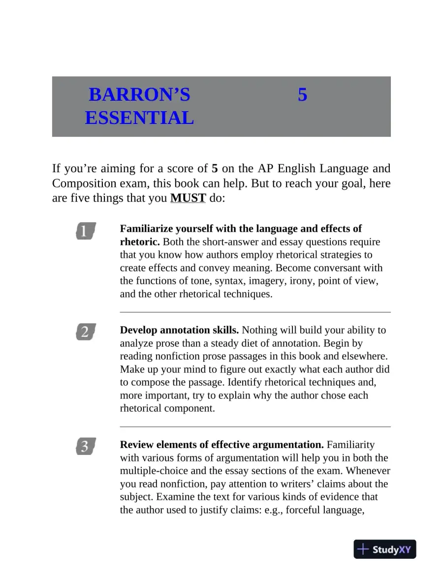 AP English Language and Composition Premium, 2025: Prep Book with 8 Practice Tests + Comprehensive Review (2025), page 15