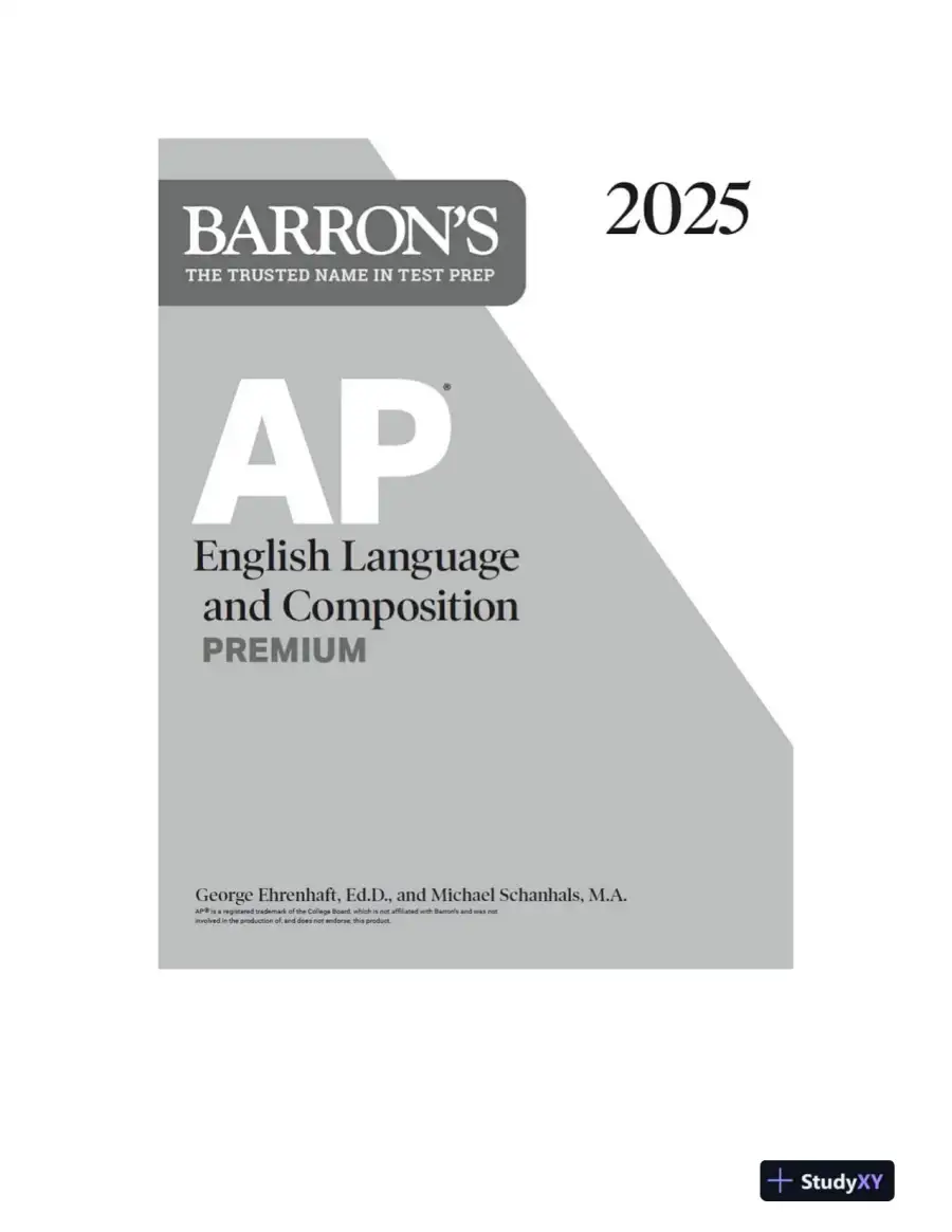 AP English Language and Composition Premium, 2025: Prep Book with 8 Practice Tests + Comprehensive Review (2025), page 3