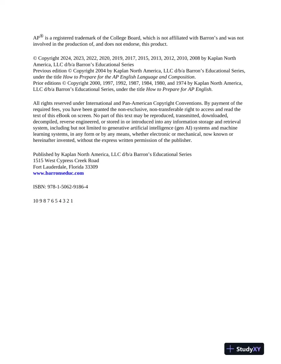 AP English Language and Composition Premium, 2025: Prep Book with 8 Practice Tests + Comprehensive Review (2025), page 6