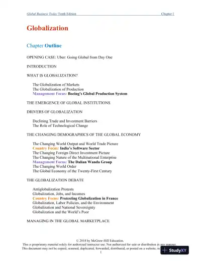 Global Business Today , 10th Edition Class Notes - Page 1 preview image
