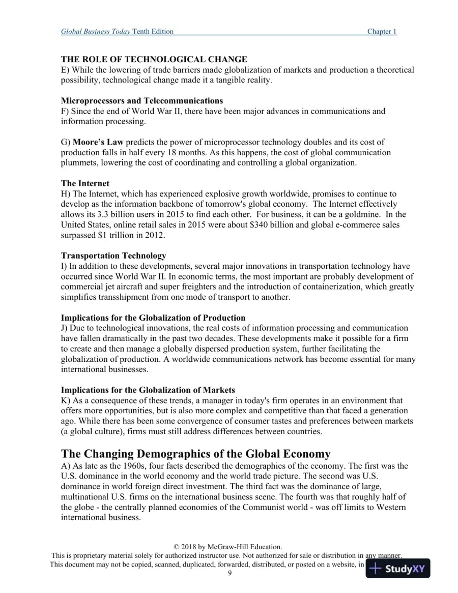 Global Business Today , 10th Edition Class Notes, page 10