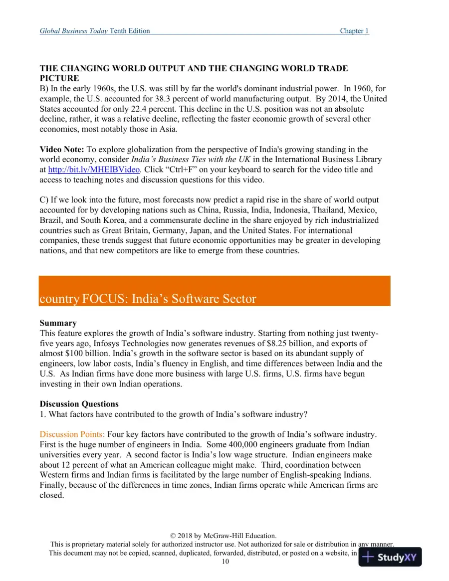 Global Business Today , 10th Edition Class Notes, page 11