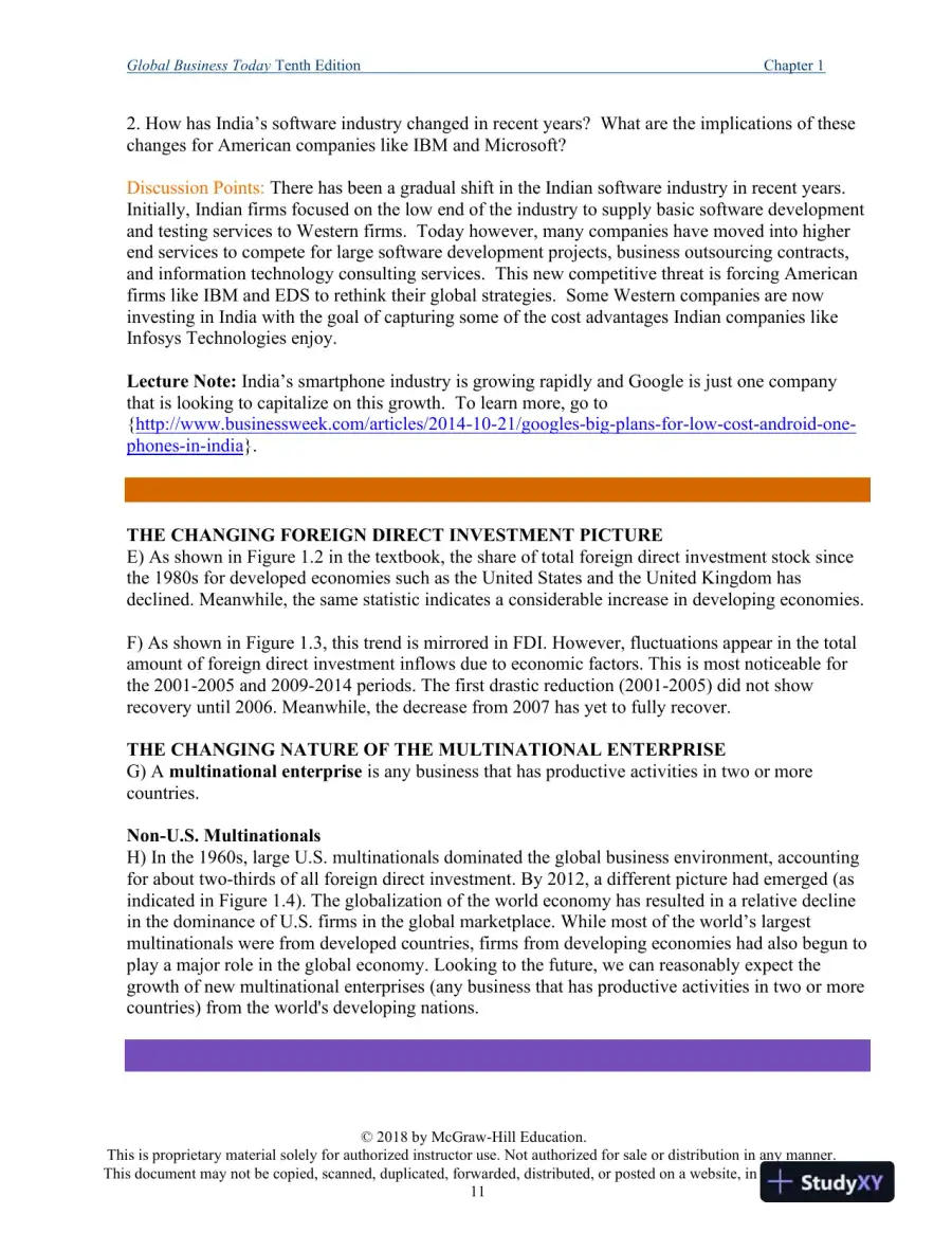 Global Business Today , 10th Edition Class Notes, page 12