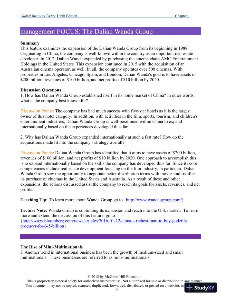 Global Business Today , 10th Edition Class Notes, page 13