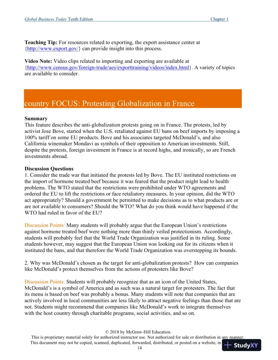 Global Business Today , 10th Edition Class Notes, page 15